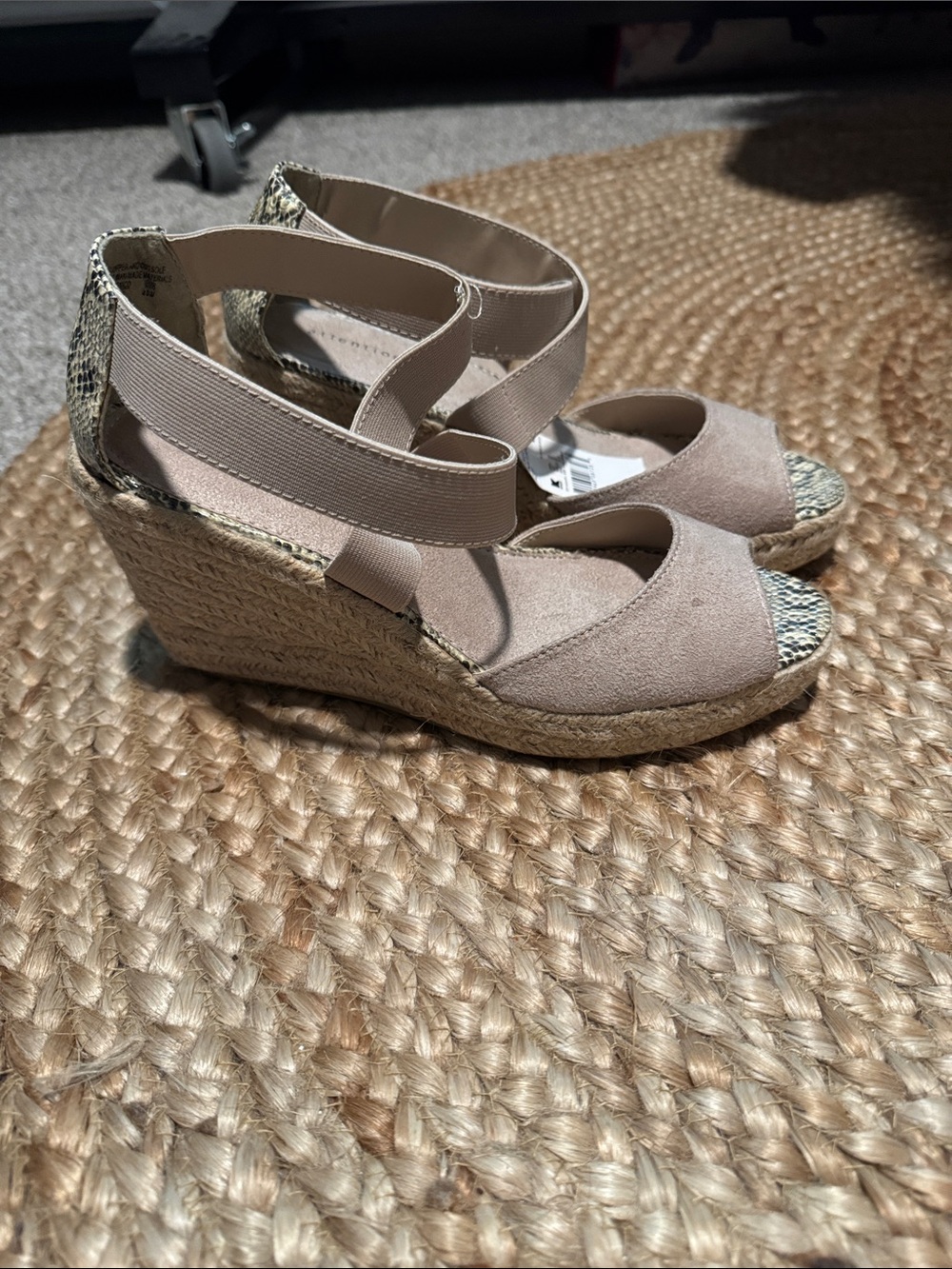 Kmart Neutral Taupe Espadrille Wedge Sandals Womens 8M